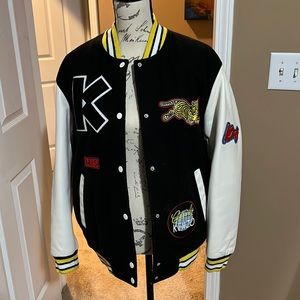 KENZO bomber leather sleeve jacket